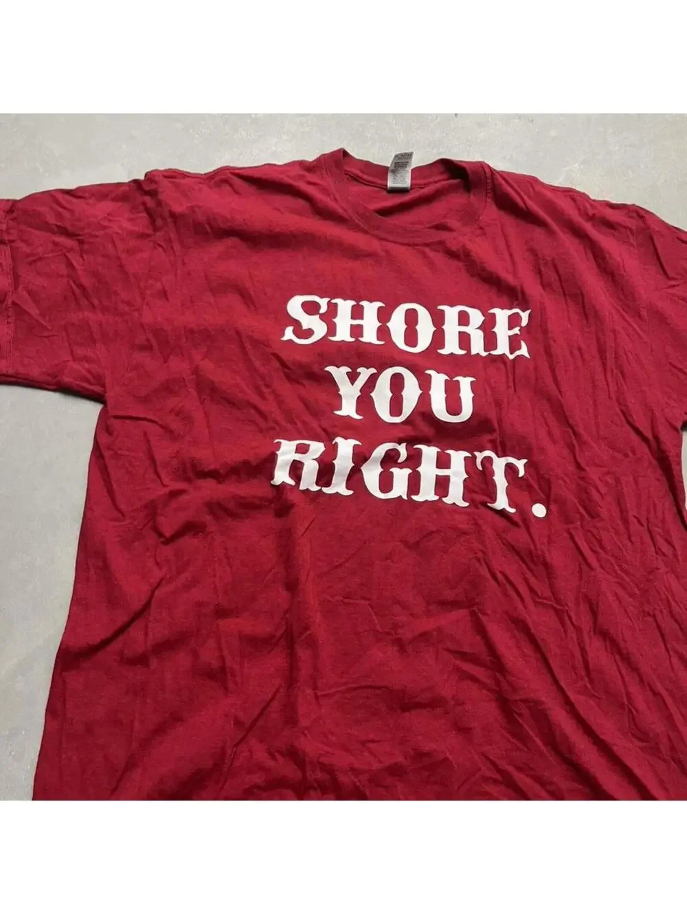 Y2K Shore You Right Funny Graphic T Shirt Red XL - Picture 2 of 6